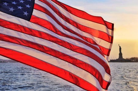 American Flag at Sunset — 100-piece jigsaw puzzle