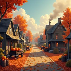Autumn Village Charm — 300-piece jigsaw puzzle