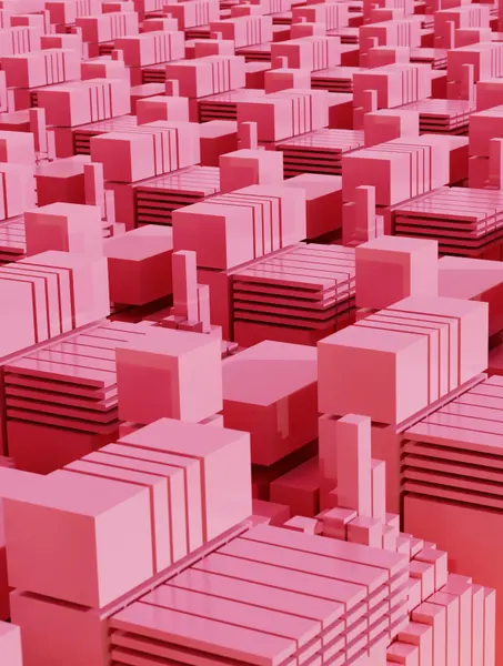Pink Geometric Landscape — 200-piece jigsaw puzzle