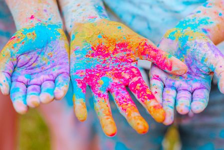 Vibrant Painted Hands — 500-piece jigsaw puzzle