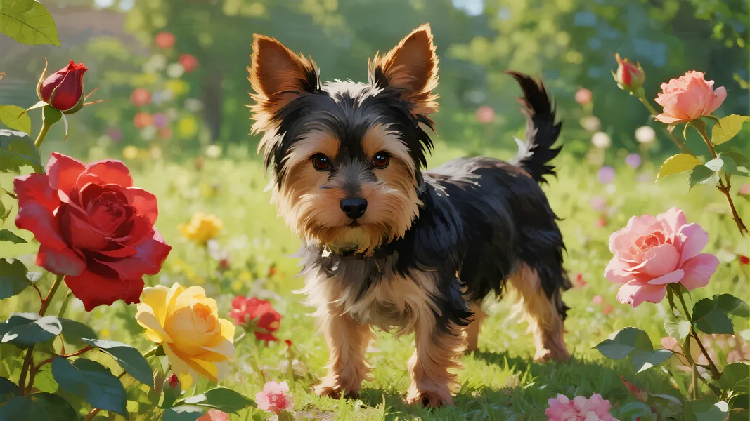 Puppy Among Roses — 300-piece jigsaw puzzle