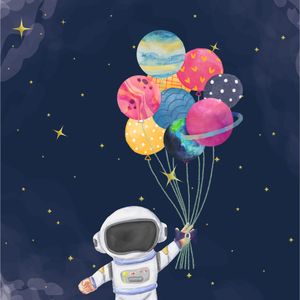 Astronaut's Cosmic Balloons — 200-piece jigsaw puzzle