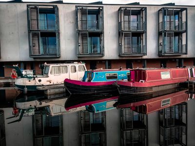 Canal Boats Reflection — 100-piece jigsaw puzzle