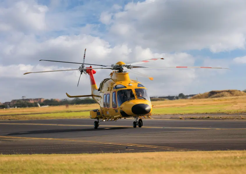 Yellow Helicopter Landing — 300-piece jigsaw puzzle