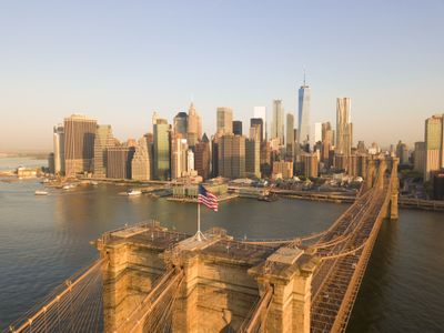 Ponte do Brooklyn ao pôr do sol — quebra-cabeça de 150 peças
