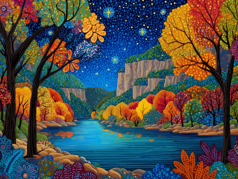 Sterrenhemel herfstlandschap — 200-stukjes legpuzzel