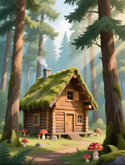 Enchanted Forest Cabin — 64-piece jigsaw puzzle