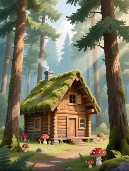 Enchanted Forest Cabin — 64-piece jigsaw puzzle