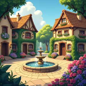 Charming Village Courtyard — 500-piece jigsaw puzzle