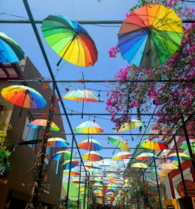Colorful Umbrella Canopy — 500-piece jigsaw puzzle