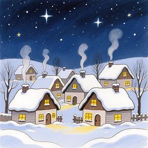 Cozy Winter Village — 64-piece jigsaw puzzle