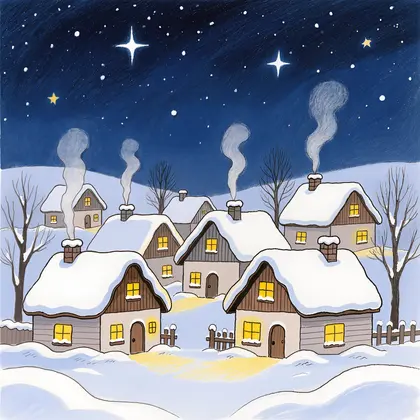 Cozy Winter Village — 64-piece jigsaw puzzle