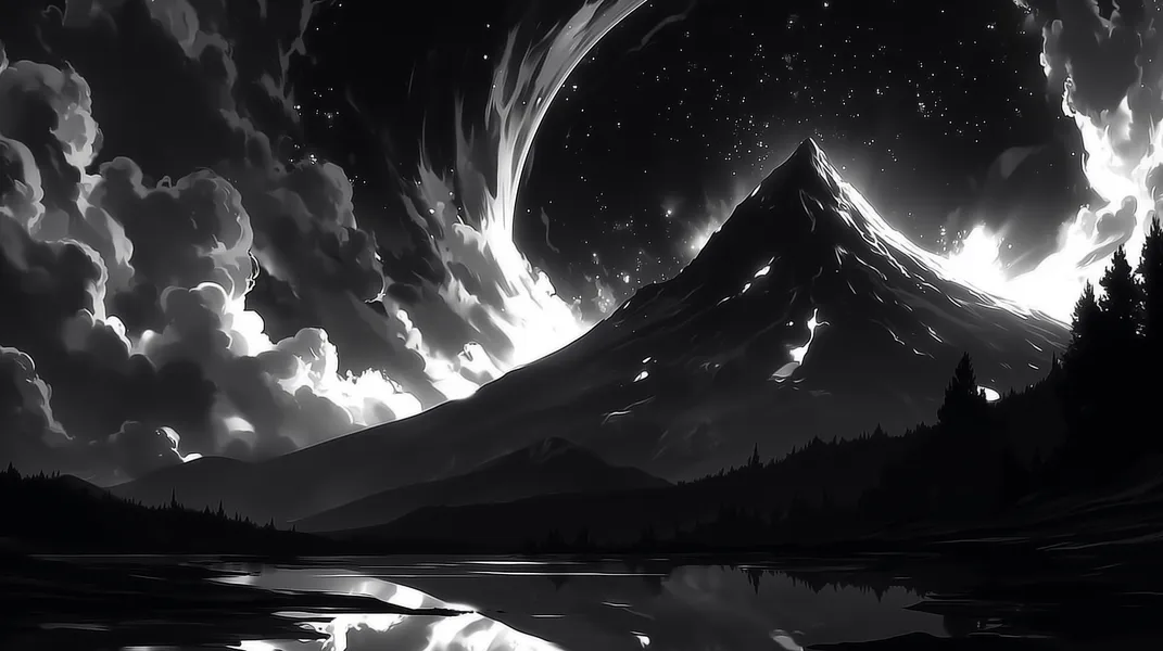 Celestial Mountain Glow — 300-piece jigsaw puzzle