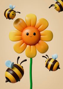 Playful Flower and Bees — 300-piece jigsaw puzzle