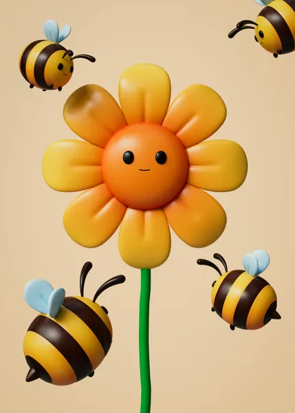 Playful Flower and Bees — 300-piece jigsaw puzzle