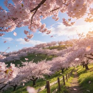 Blossoming Cherry Pathway — 300-piece jigsaw puzzle