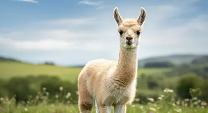 Gentle Llama Meadow — 64-piece jigsaw puzzle