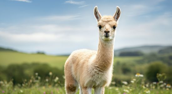 Gentle Llama Meadow — 64-piece jigsaw puzzle