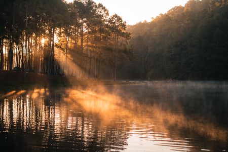 Misty Sunrise Reflection — 400-piece jigsaw puzzle