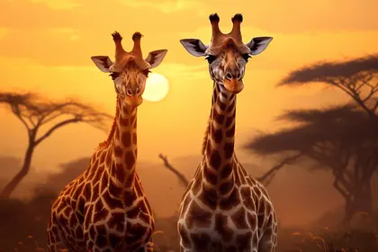 Giraffe al tramonto — puzzle da 200 pezzi