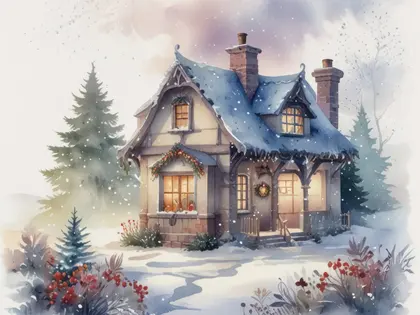 Winter Cottage Charm — 200-piece jigsaw puzzle