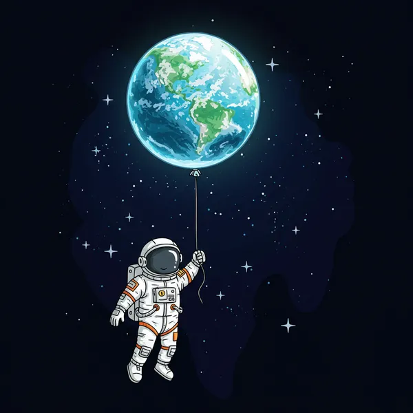 Astronaut and Earth Balloon — 200-piece jigsaw puzzle