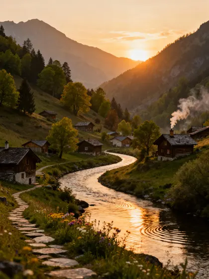 Serene Mountain Sunset — 200-piece jigsaw puzzle