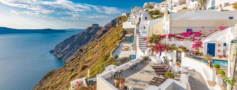 Santorini Seaside Charm — 64-piece jigsaw puzzle