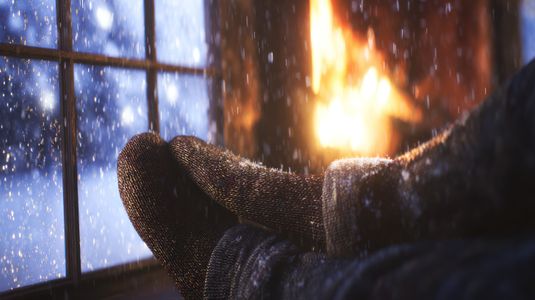 Cozy Fireplace Winter — 64-piece jigsaw puzzle