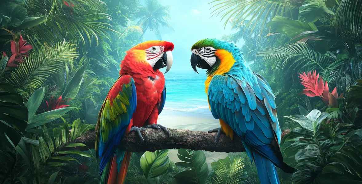 Tropical Parrot Pair — 300-piece jigsaw puzzle