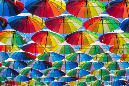 Colorful Umbrella Canopy — 100-piece jigsaw puzzle