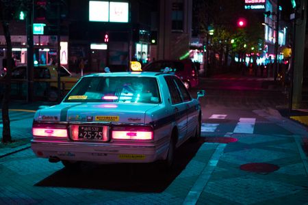 Neon City Taxi — 100-piece jigsaw puzzle