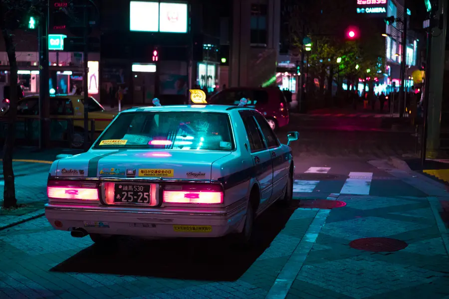 Neon City Taxi — 100-piece jigsaw puzzle