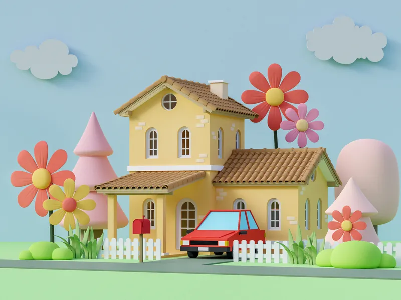 Whimsical Cottage Scene — 300-piece jigsaw puzzle