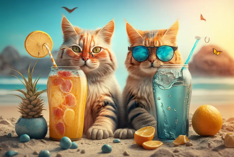 Cats' Tropical Retreat — 400-piece jigsaw puzzle
