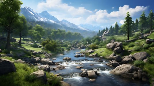 Mountain Stream Serenity — 100-piece jigsaw puzzle