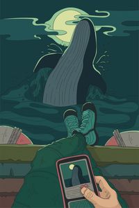 Moonlit Whale Leap — 64-piece jigsaw puzzle