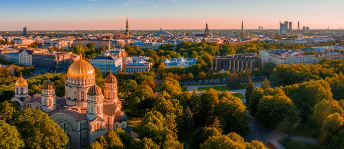 Solnedgång över Riga — pussel med 200 bitar