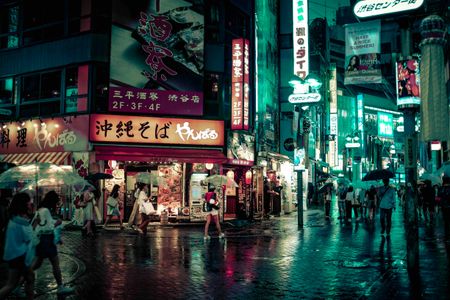 Neon Rainy Night — 100-piece jigsaw puzzle