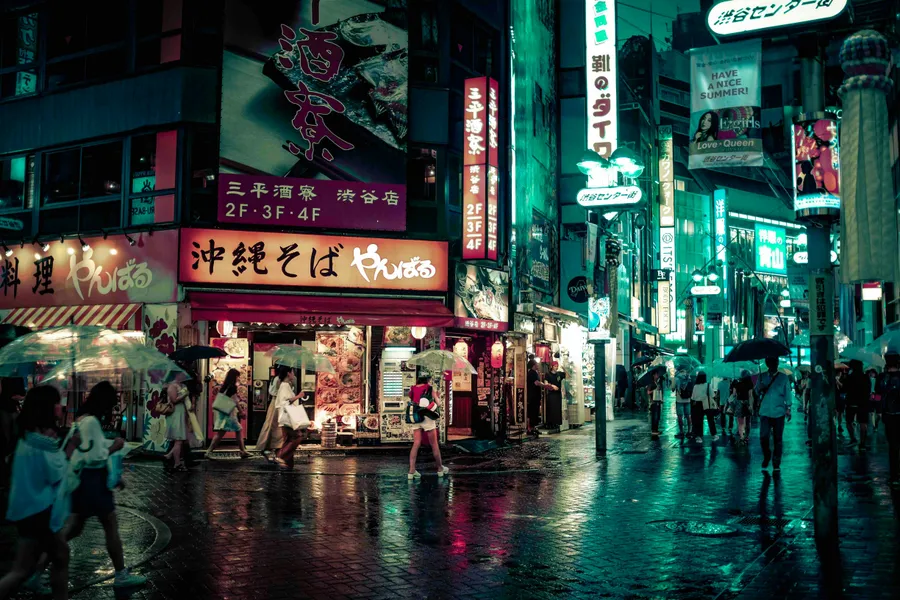 Neon Rainy Night — 100-piece jigsaw puzzle