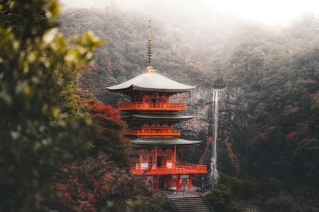 Serene Pagoda Cascade — 150-piece jigsaw puzzle