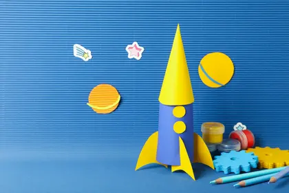 Vibrant DIY Rocket — 300-piece jigsaw puzzle