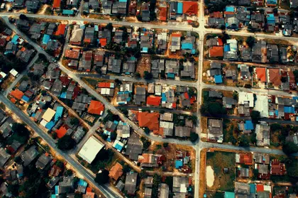 Colorful Rooftop Geometry — 500-piece jigsaw puzzle