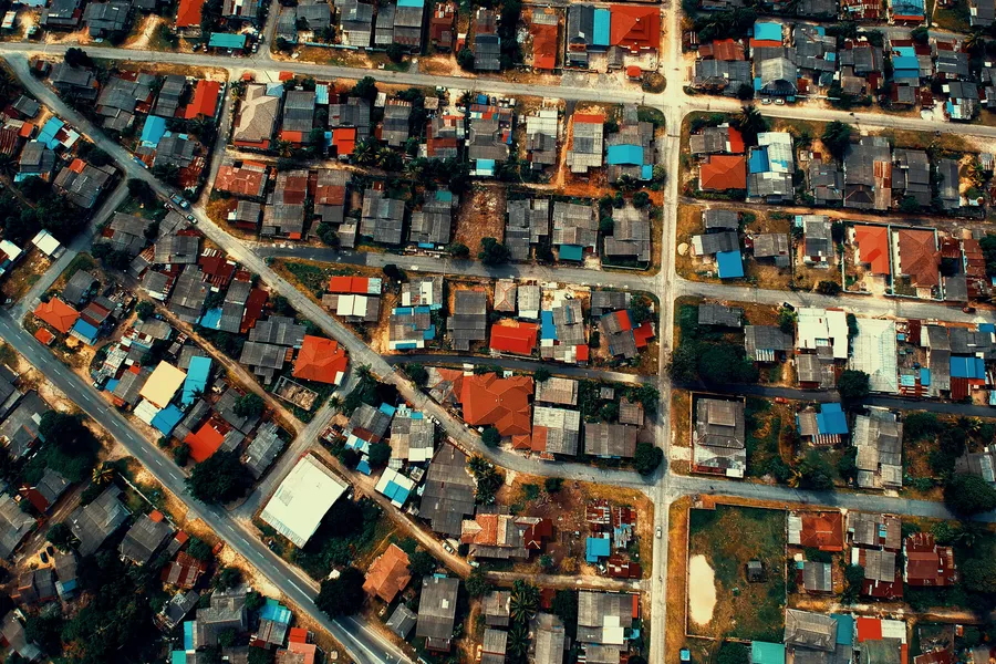 Colorful Rooftop Geometry — 500-piece jigsaw puzzle