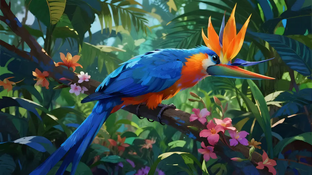 Exotic Bird in Paradise — 400-piece jigsaw puzzle