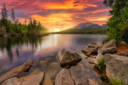 Sunset Lake Serenity — 200-piece jigsaw puzzle
