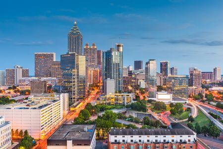 Atlanta Cityscape Twilight — 64-piece jigsaw puzzle