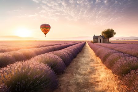 Lavender Fields at Dawn — 300-piece jigsaw puzzle