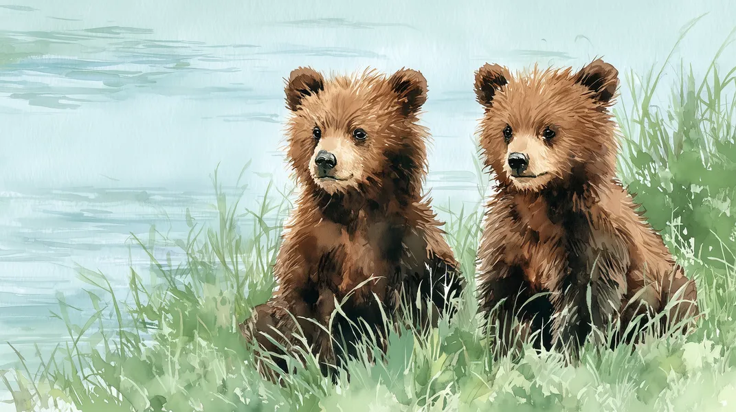 Bear Cubs at River — 300-piece jigsaw puzzle