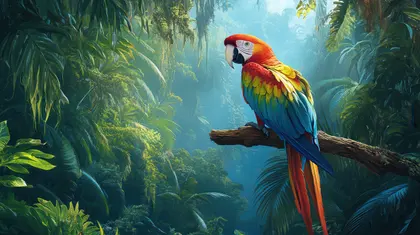 Vibrant Jungle Parrot — 64-piece jigsaw puzzle